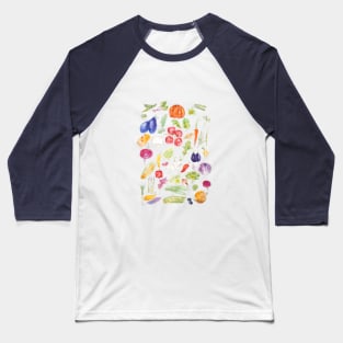 colorful vegetable ink and watercolor collection Baseball T-Shirt